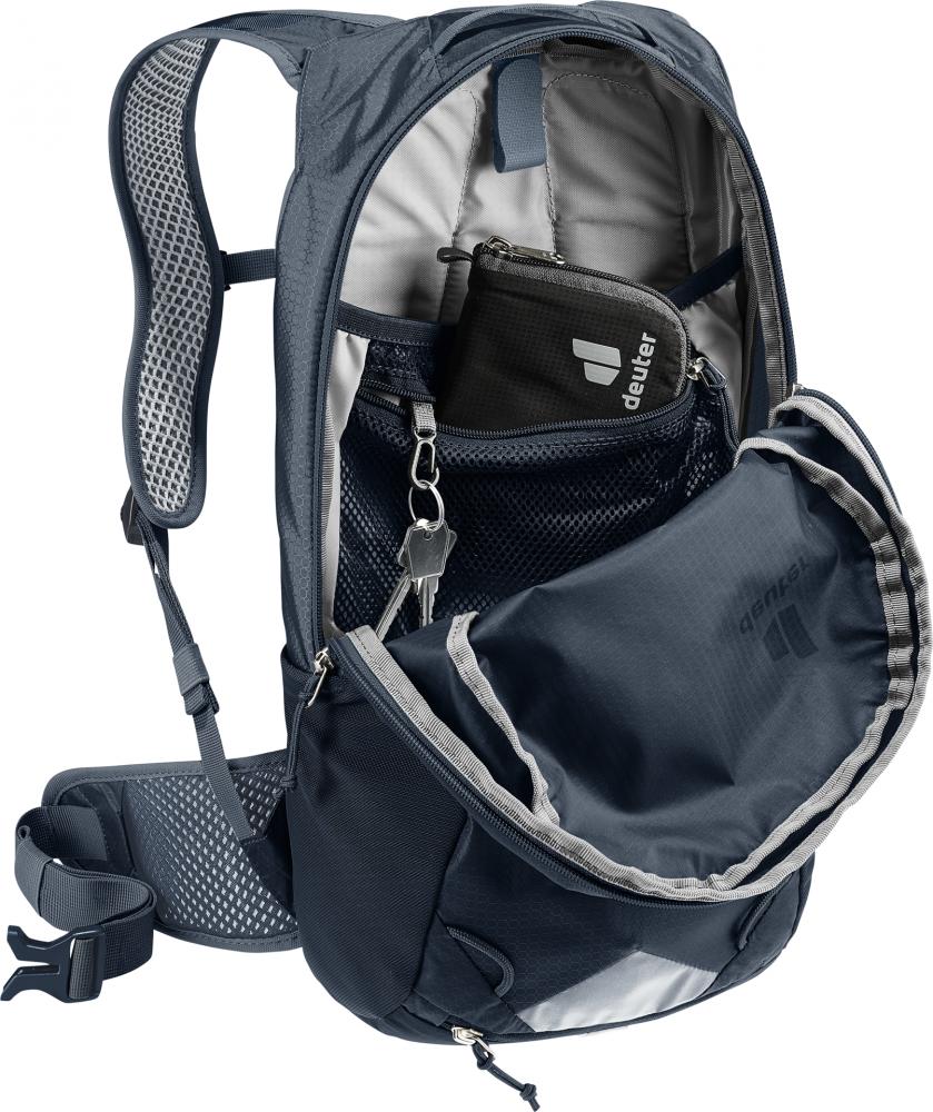 Deuter Race 12 Fahrradrucksack 12L Schwarz - Leichter Rucksack mit Airstripes für Radfahrer