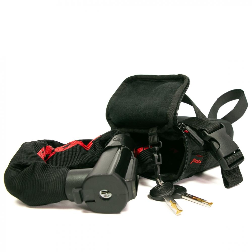 Haberland Tasche f. Schlosskette mit Schlosskörper schwarz - sichere Satteltasche bis 3 kg