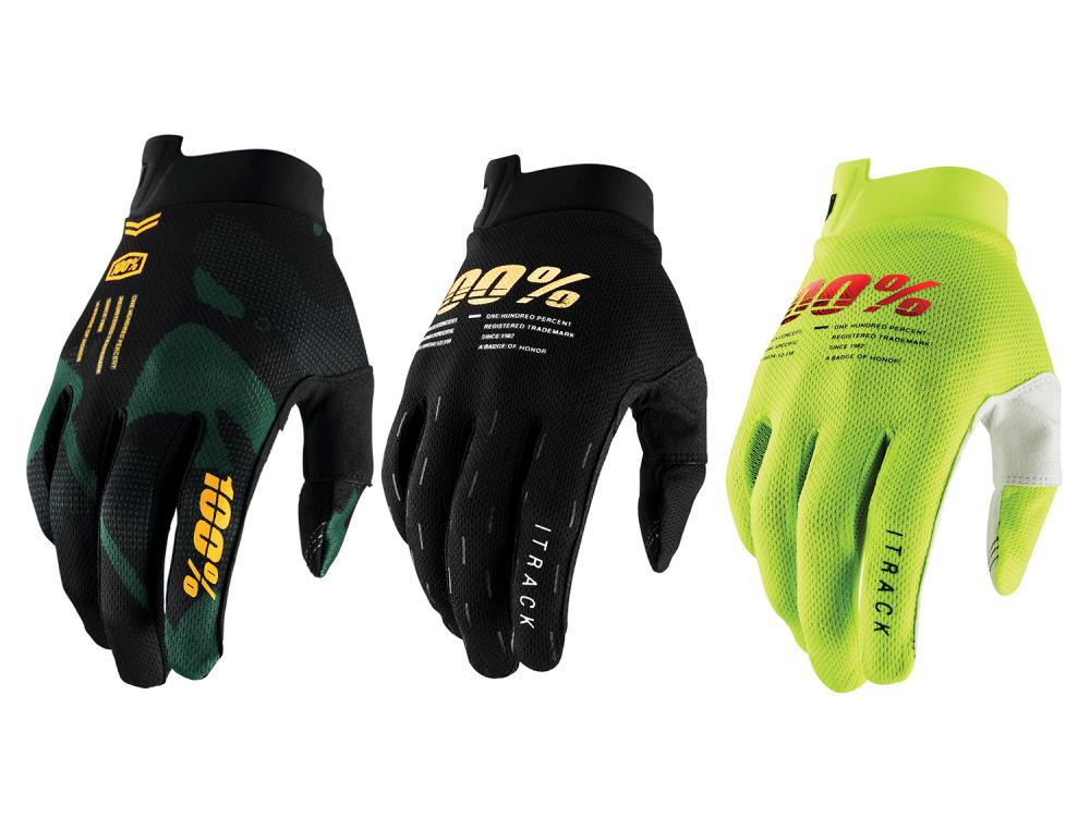 100% iTrack Youth Gloves L fluo yellow - leichter MTB-Handschuh mit Top-Grip