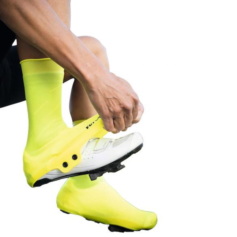 VeloToze Silicone Snap Road Überschuh S (37-40) Neongelb - Wasser- und Windschutz