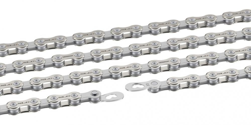 XLC 11-fach Fahrradkette CC-C04 in Silber mit 136 Gliedern und Kettenschloss