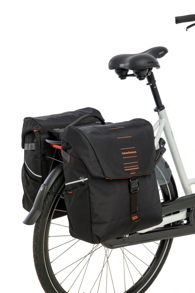 New Looxs Doppelpacktasche Vigo Double RT 2 2x18L Black Orange - sportliche Gepäckträger-Tasche