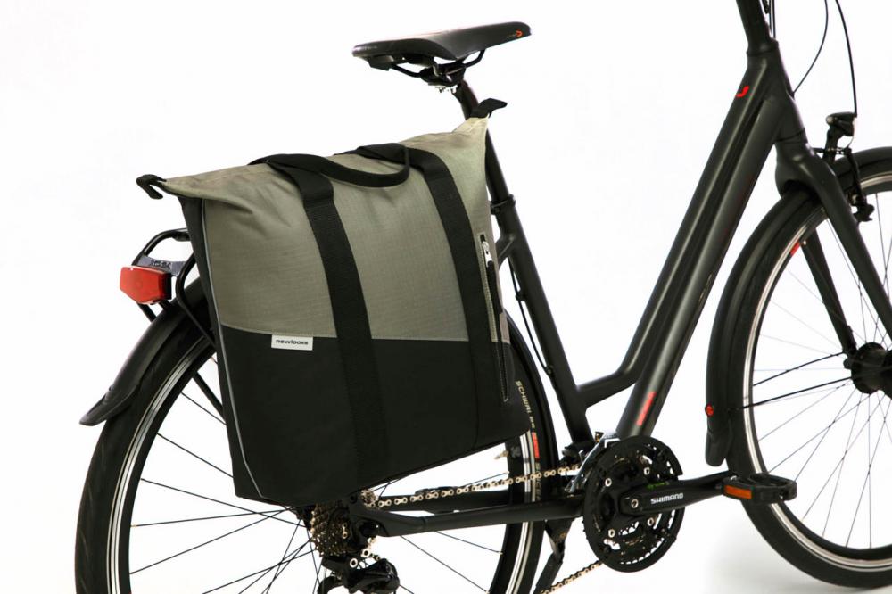 New Looxs Radtasche Oslo Kota Black/Green 18L Black - vielseitiger Fahrrad-Shopper