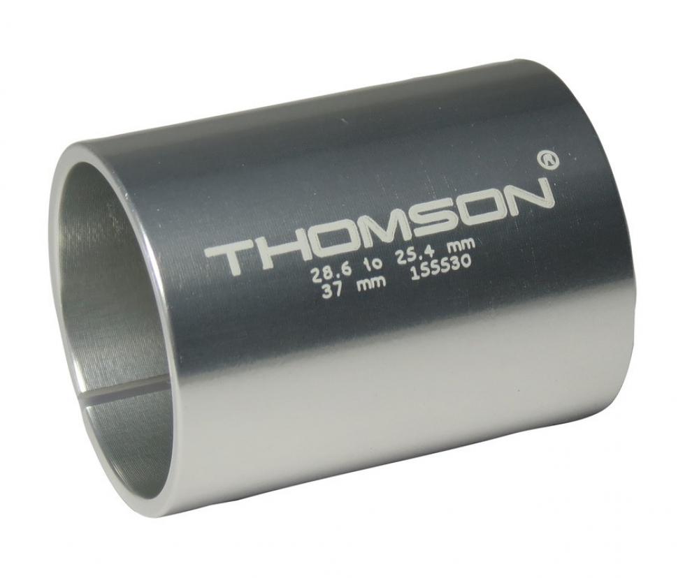 Thomson Reduzierhülse 37mm für A-Head Vorbau 1.1/8" auf 1" Gabel, silber.