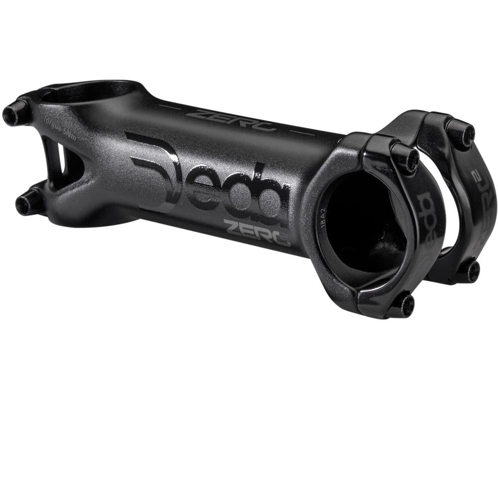 Deda Zero2 OS 50mm Fahrradvorbau in Schwarz mit polierten Deda und Zero2 Logos.