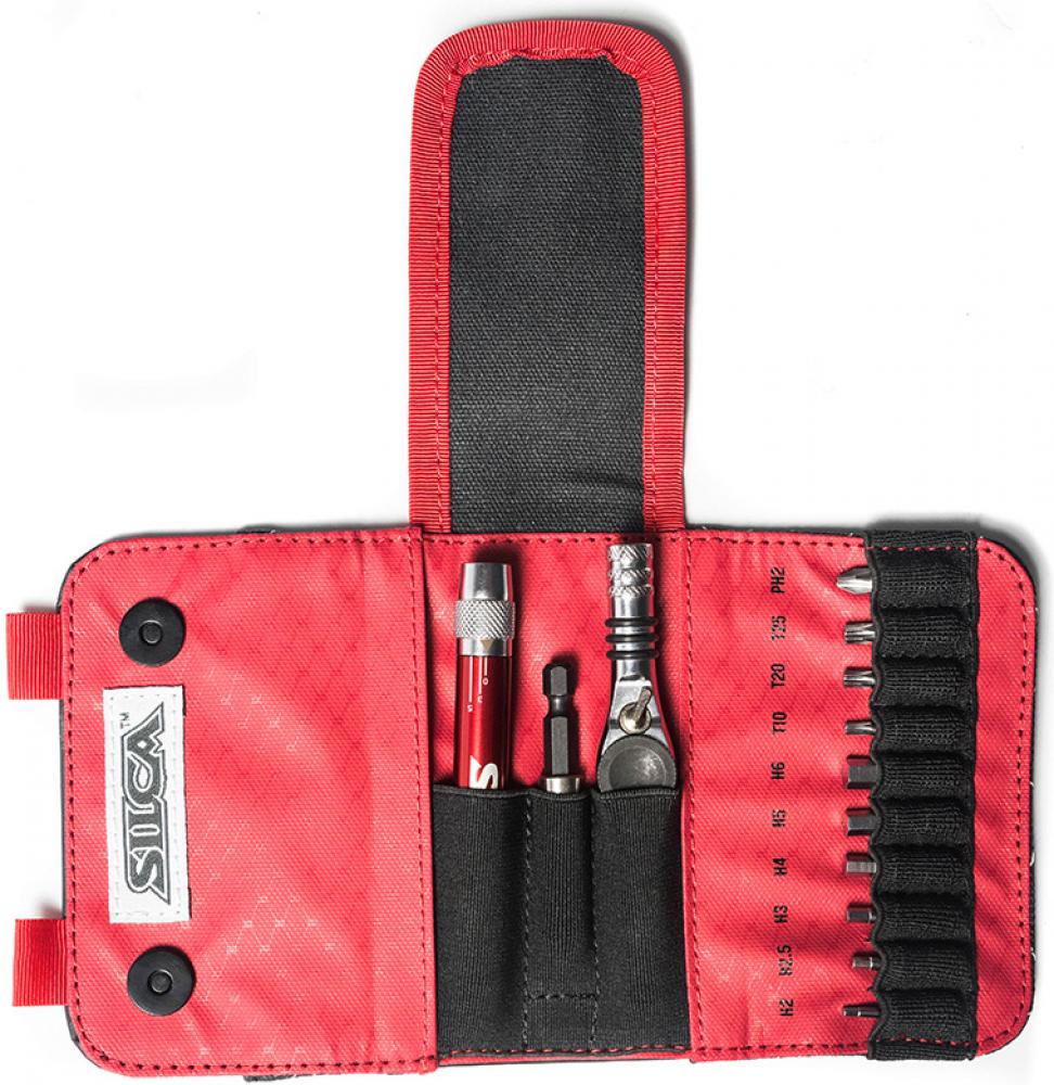 SILCA T-Ratchet + Ti-Torque Kit 2. Gen Drehmomentschlüssel - 2-8 Nm, Mini-Ratsche, T-Griff, S2-Bits, Canvas-Etui