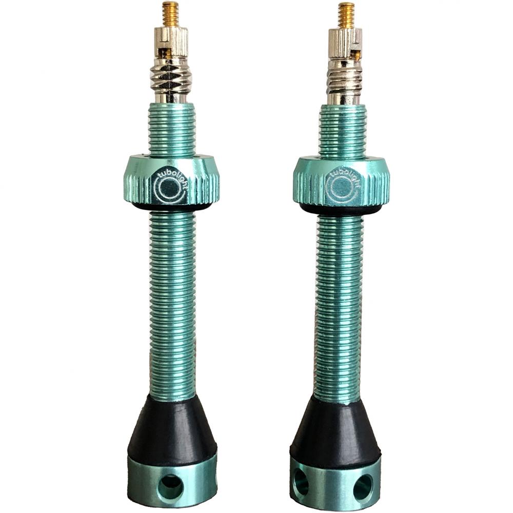 Tubolight Tubeless-Ventile Aluminium türkis 50 mm Türkis - zuverlässiger Luftdurchlass für Tubeless-Setups