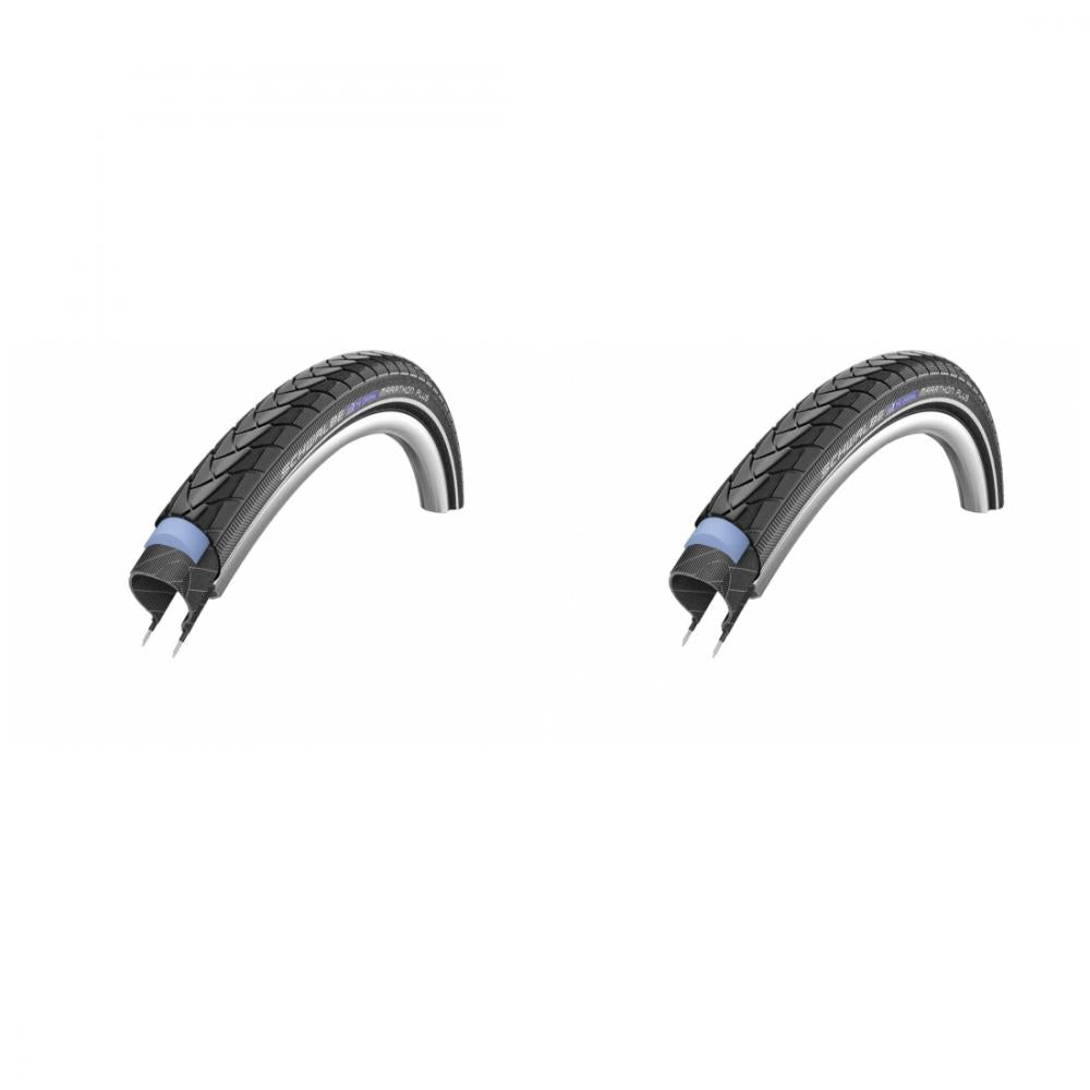 Schwalbe 2x Reifen Marathon Plus HS440 28x1.00 Zoll 25-622 sw-TwinSkin Reflex E-25