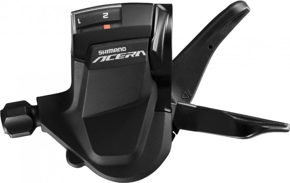 Shimano Acera SL-M3010 2-fach Schalthebel links, schwarz, für präzise Schaltperformance am Fahrrad.