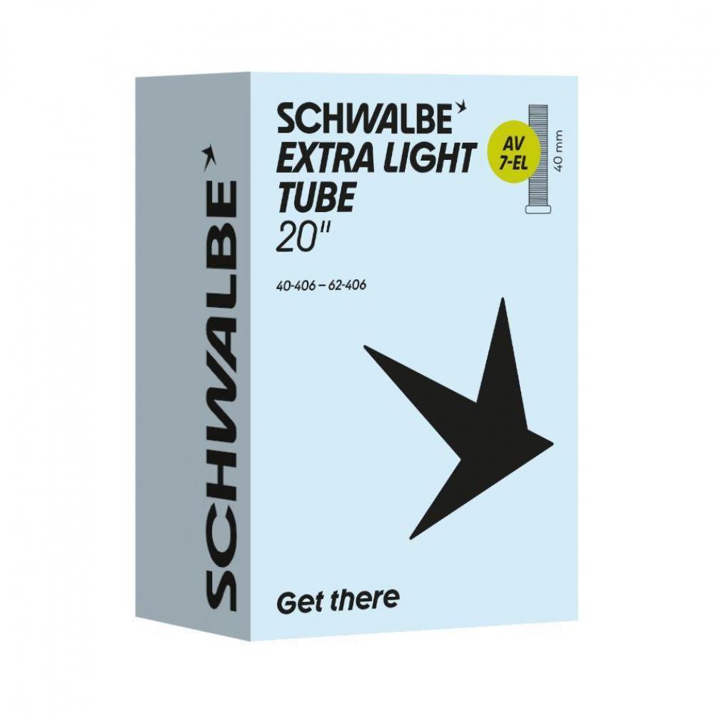 Schwalbe Schlauch Nr. 7-EL 20 Zoll 40 bis 62-406 - AV 40 mm Extra Light