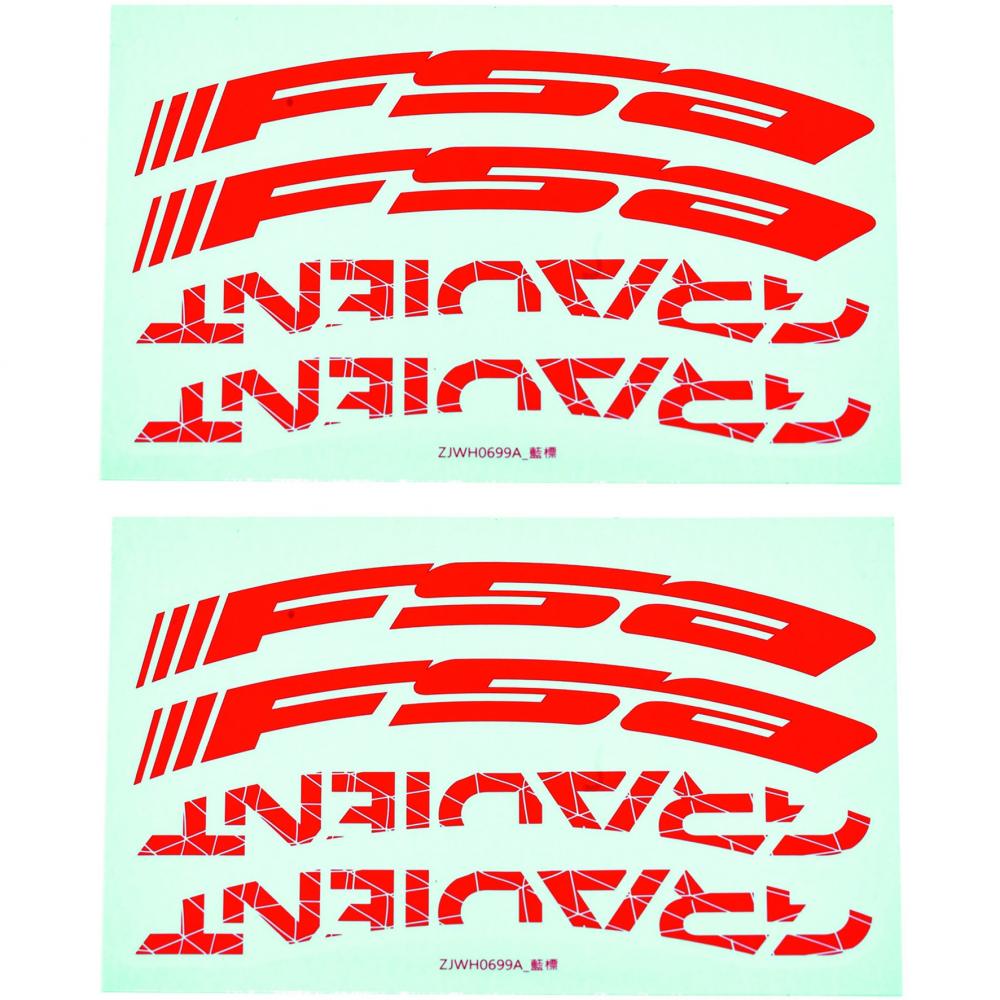 FSA Decals für Gradient Wider LRS 27,5" Rot - stylisches Upgrade für deinen Laufradsatz
