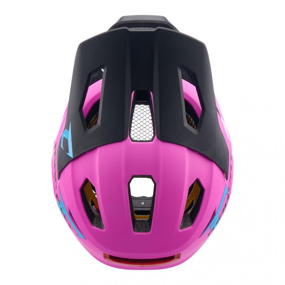 Cratoni MadCat MIPS Kinder-Fullface-Helm - pink-schwarz matt