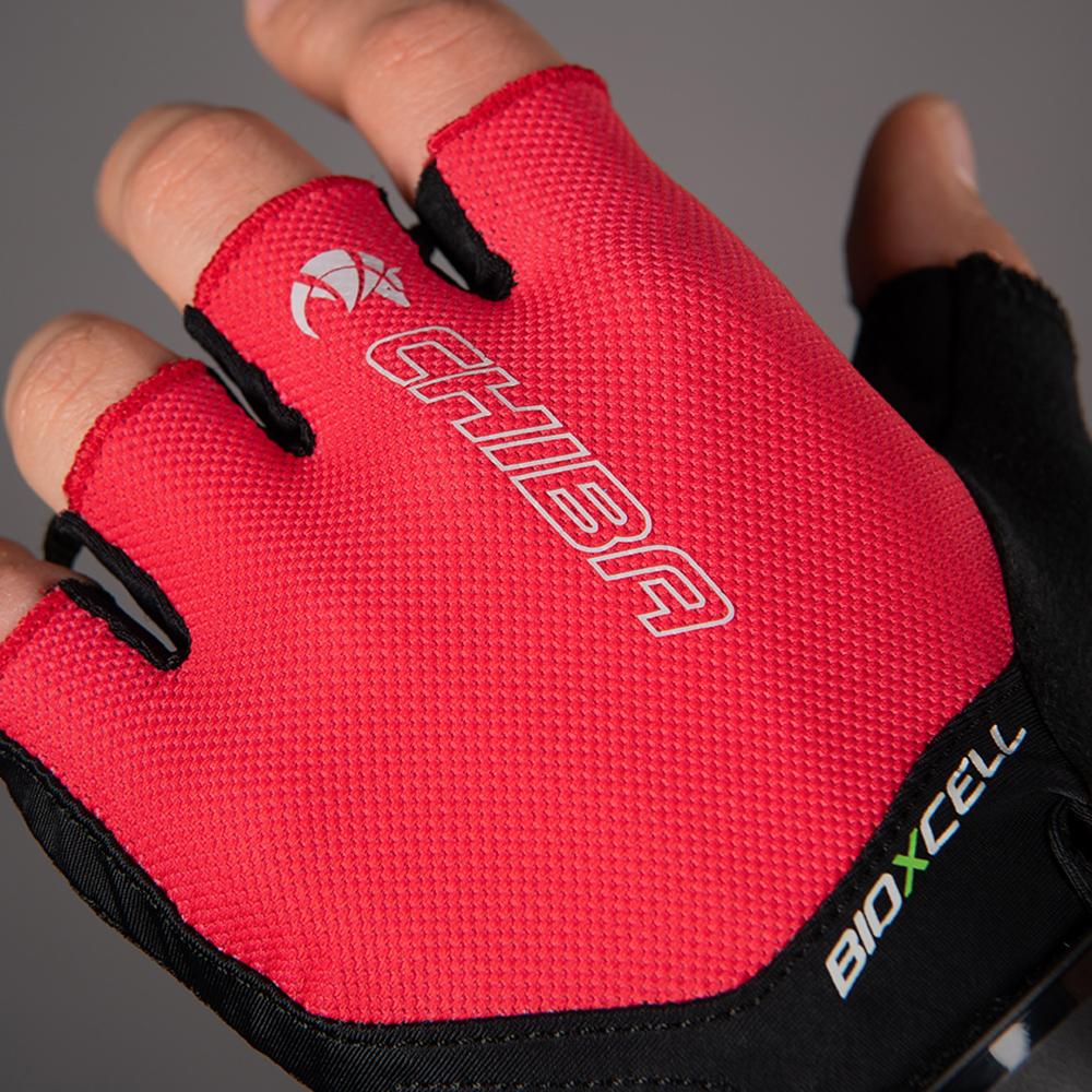CHIBA BioXCell Air - Radhandschuhe kurz, rot, Größe M, atmungsaktiv mit Gelpolster