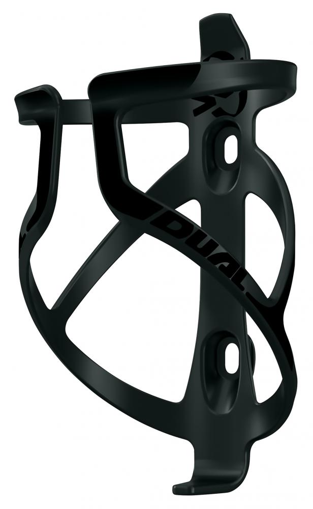 SKS DUAL Polycarbon Flaschenhalter schwarz, 28g, recycelte Carbonfasern, schlagfestes Polyamid, für alle gängigen Fahrradflaschen