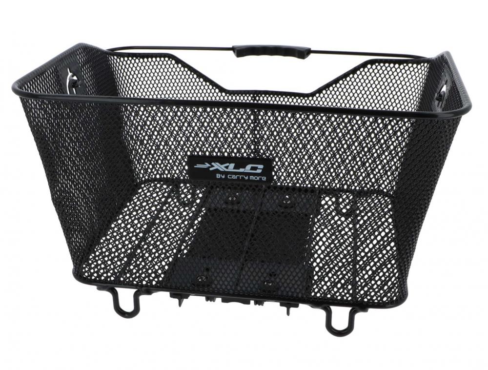 XLC Carry More BA-B04 Fahrradkorb schwarz mit Adapterplatte für XLC Systemgepäckträger, 25kg Belastung.