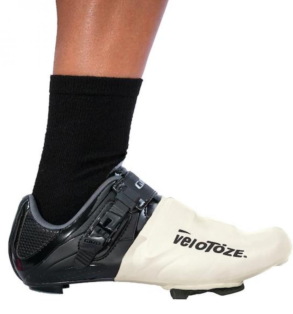 VeloToze Überschuh Toe onesize weiß - wasserdichter Zehenschutz für Rennradschuhe