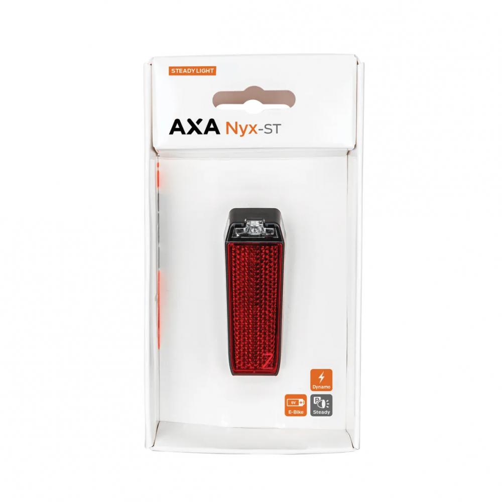 AXA Nyx Steady Dynamo-Rücklicht schwarz, integrierter Z-Rückstrahler, Standlichtfunktion (4 Min.), Schutzblechmontage, seitliche Sichtbarkeit, StVZO-zugelassen