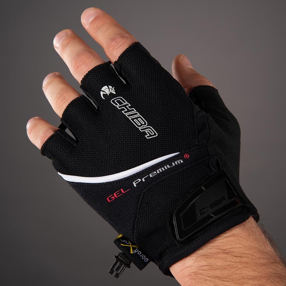 CHIBA Gel Premium - Radhandschuhe schwarz XXL mit Poron-Gelpolsterung
