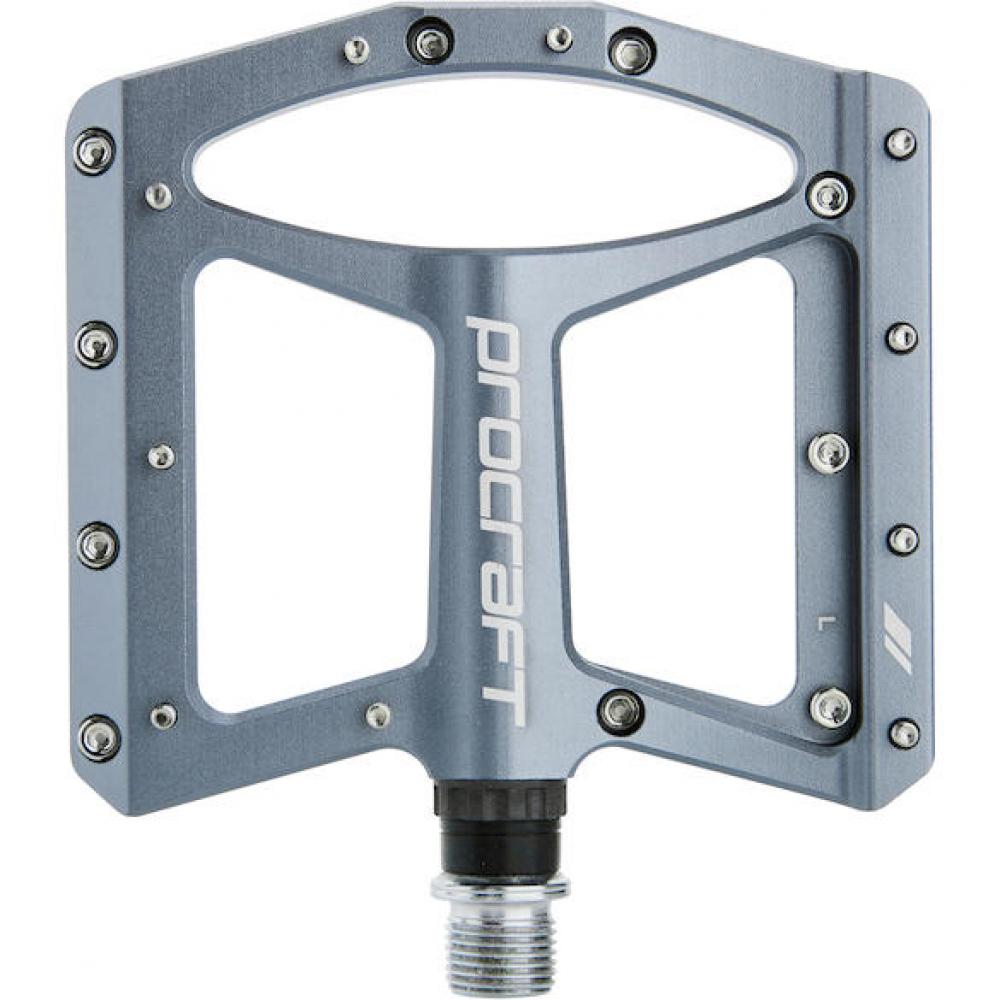 Procraft Pedale Flat Grip Advanced CNC 110 x 108 mm Grau - maximaler Grip & Kontrolle