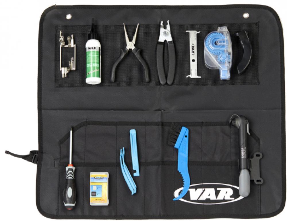 VAR Werkzeugtasche KO-90621 Werkzeugset - kompakte Größe - zeitgemäße Lösung für Fahrradwartung