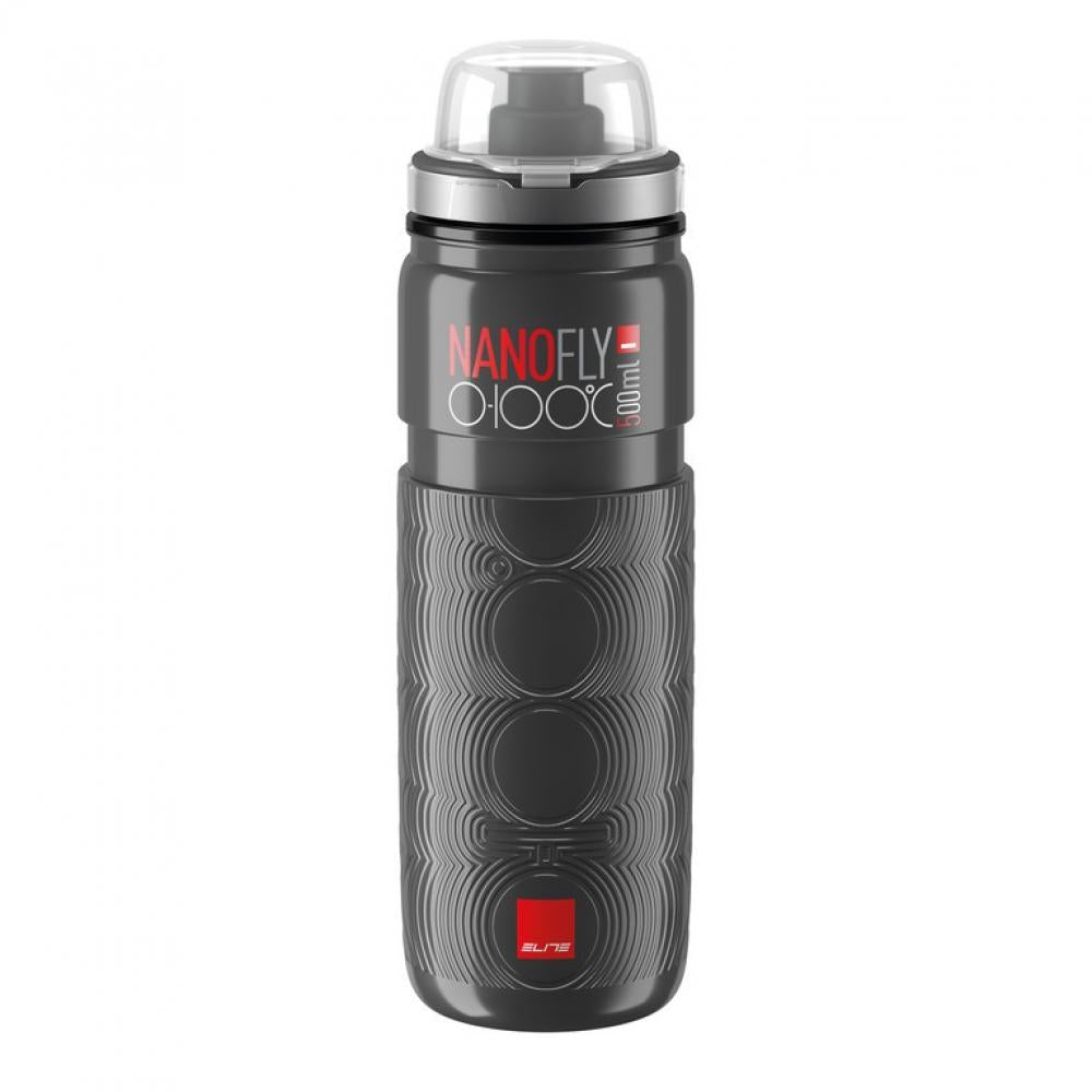 Elite Nano Fly dunkelgrau Trinkflasche grau/rot - ultraleichte, moderne Fahrraßlasche