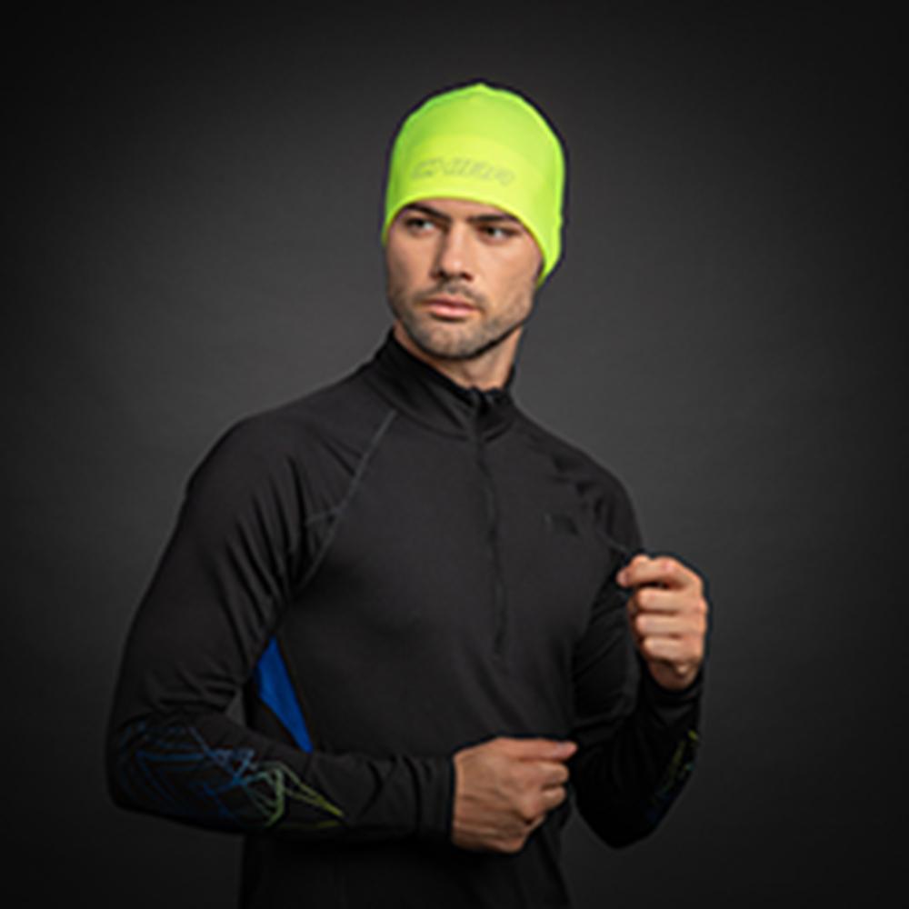 CHIBA Thermofleece Mütze - S/M, neongelb, atmungsaktiv, reflektierend
