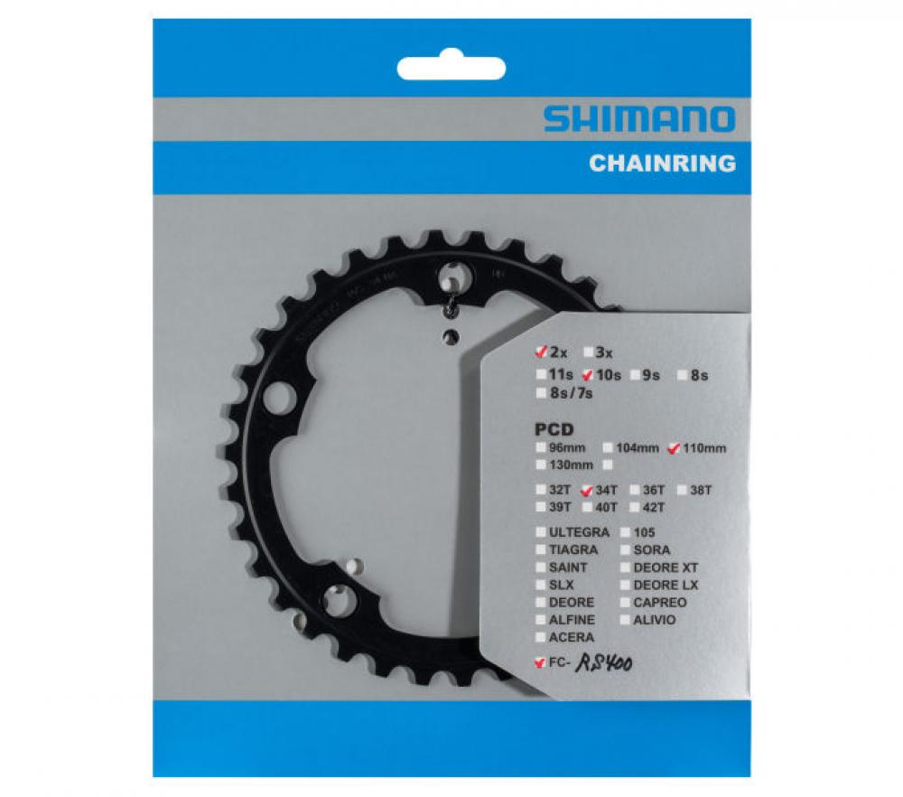 SHIMANO Kettenblatt FC-RS400 34 Zähne – präziser Antrieb für Rennrad und Fitnessbike.