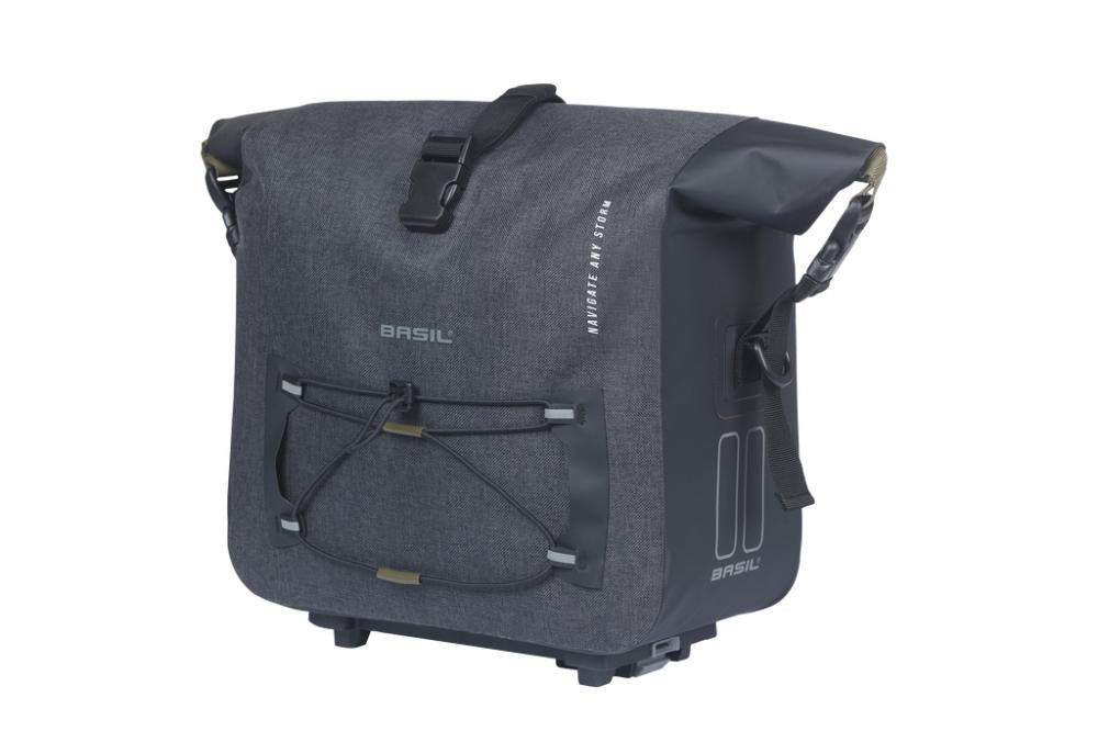 Wasserdichte Basil Navigator Storm MIK Gepäckträgertasche 13L in Schwarz