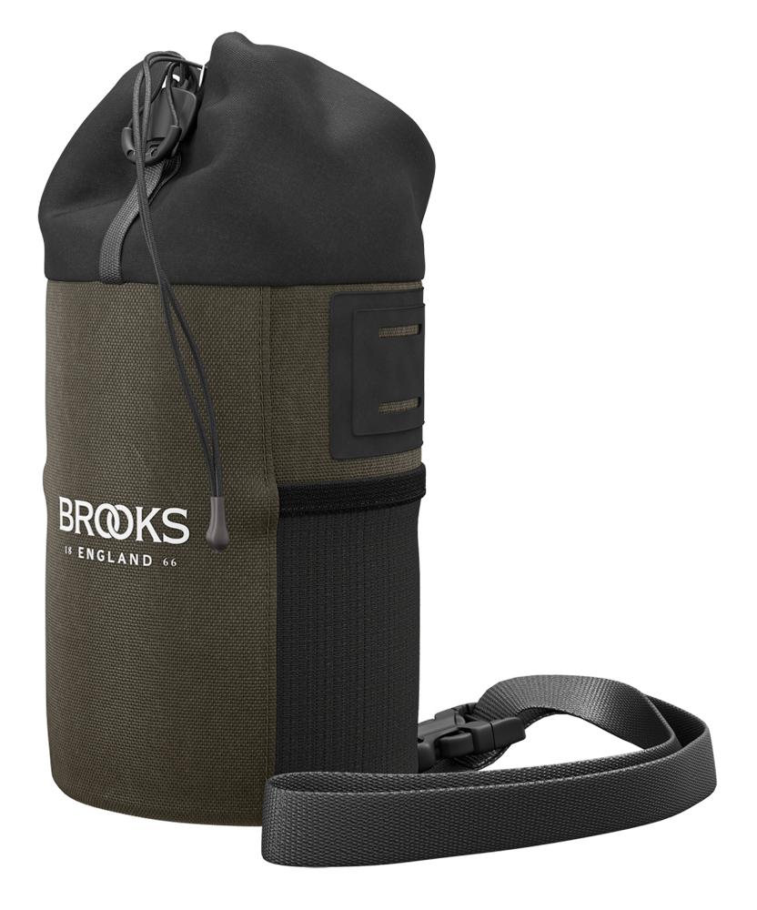 BROOKS Scape Feed Pouch Mud Green - wasserdichte Lenkertasche 1,2 Liter aus 600D Polyester mit Hypalon-Details - 100 g leicht, 100x100x160 mm