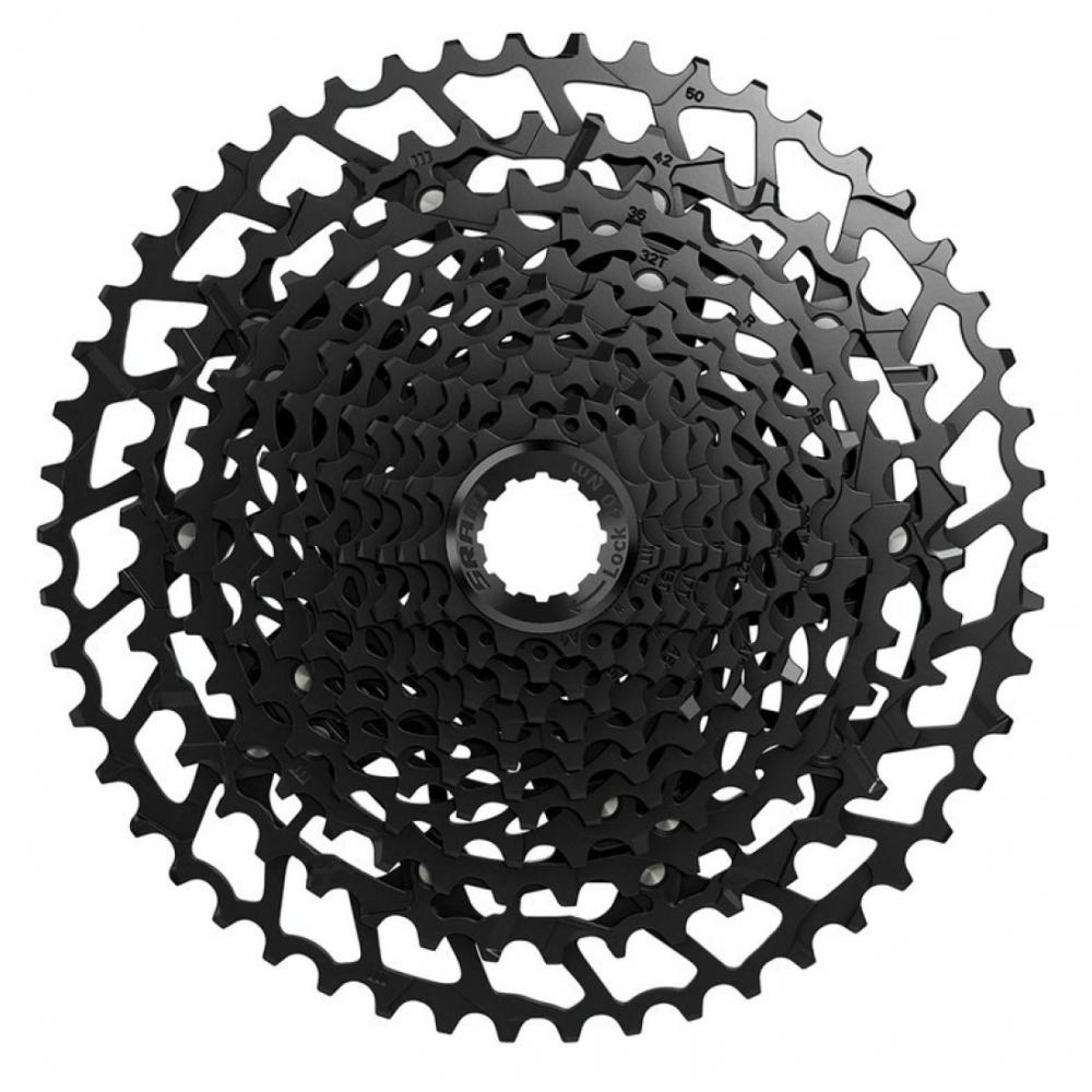 SRAM NX Eagle PG-1230 12-fach Kassette mit 11-50 Zähnen in Schwarz für Mountainbikes.