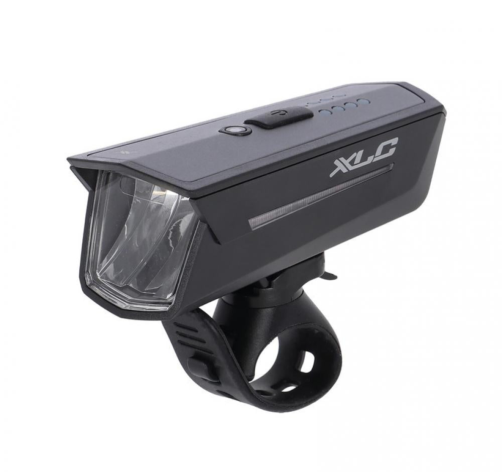 XLC LED-Frontleuchte Proxima Pro CL-F28, 15/40/80 Lux, Osram LED, 2000 mAh Akku, StVZO-zugelassen, USB-C, IP44, inkl. Silikonhalterung