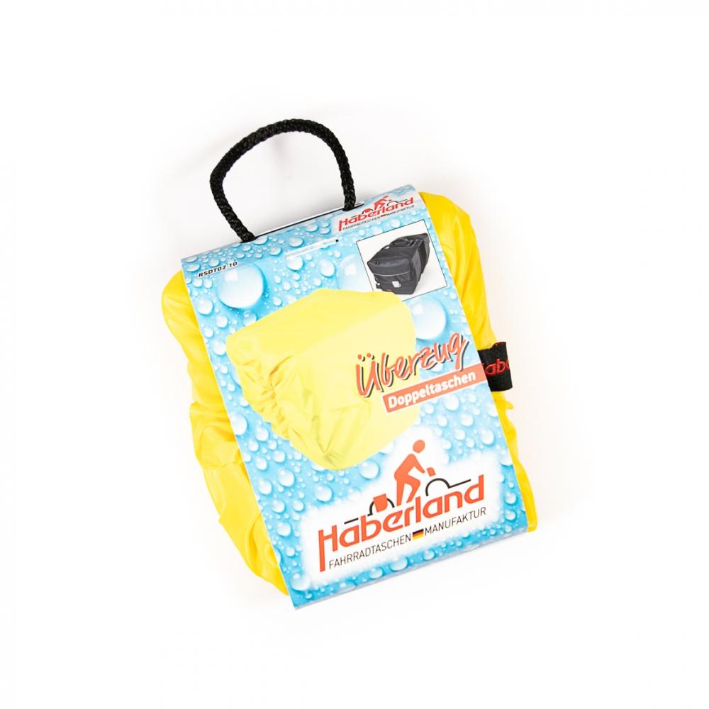 Haberland Überzug für Doppeltaschen gelb - optimaler Regenschutz für Fahrradtaschen