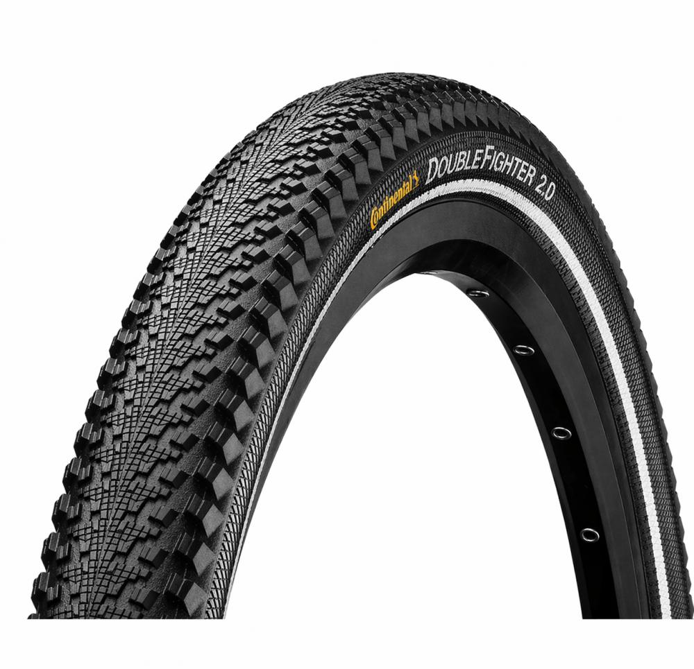 Continental Double Fighter III Reifen 24x1,75 schwarz Reflex Draht für schnelles Fahren auf Asphalt und griffig auf Schotter.