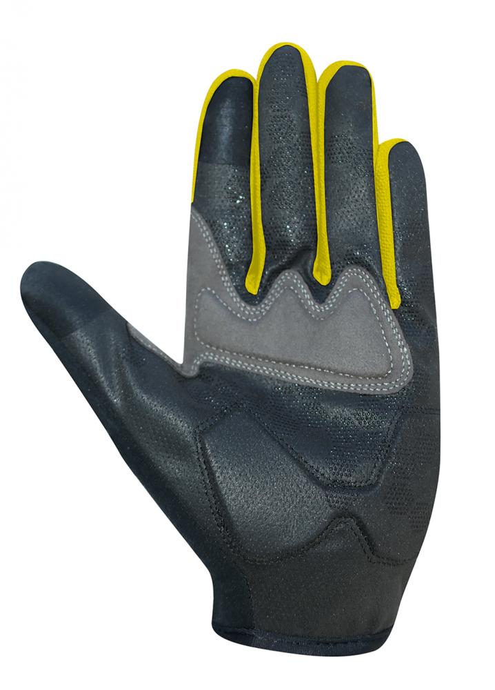 CHIBA Gel Performer - Radhandschuhe kurz, schwarz/neongelb, S, Gelpolster & Touchfinger