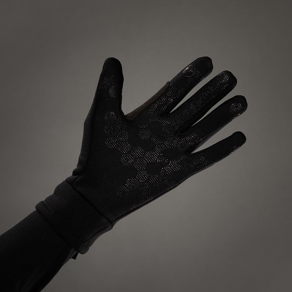 CHIBA Polarfleece Handschuhe - schwarz, Größe M, Touchfunktion