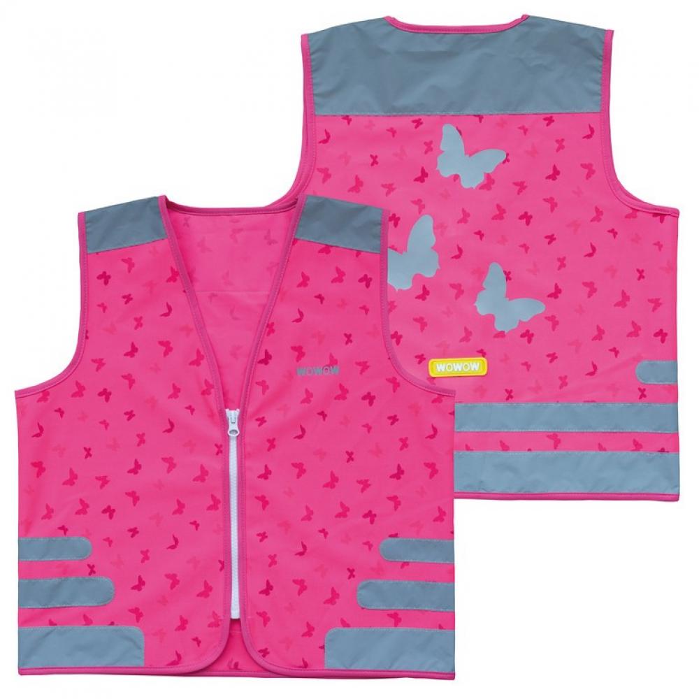 Wowow Sicherheitsweste Nutty Jacket für Kinder pink mit Refl Streifen Größe XS