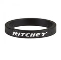 Ritchey Spacer 1 1/8 Zoll / 28.6mm, 5mm, schwarz für Fahrrad Steuersatz mit weißem Logo.