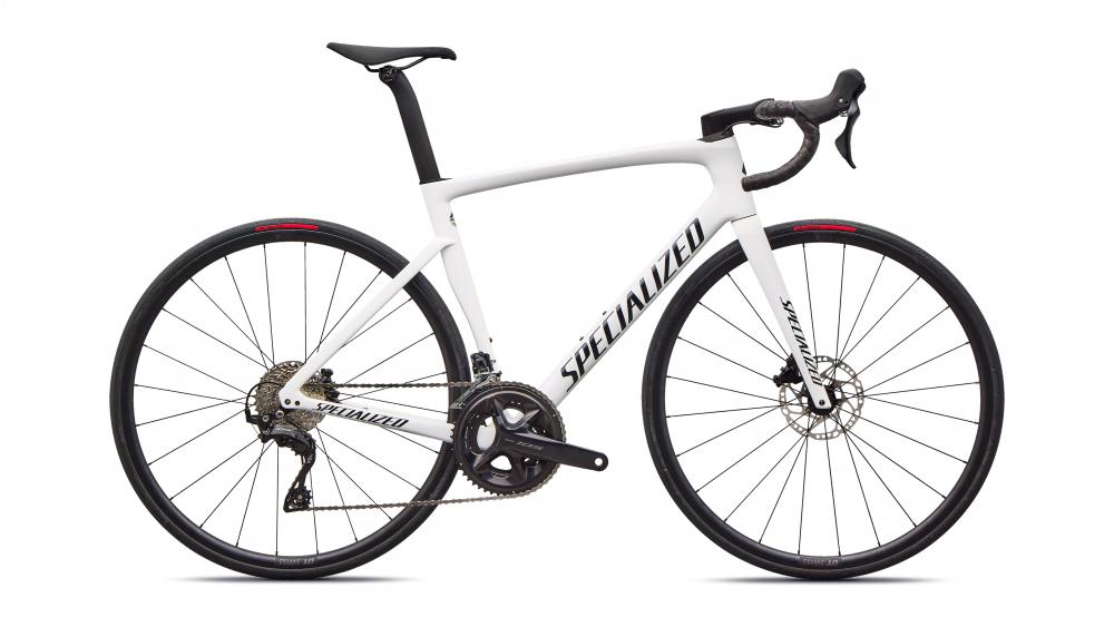 Specialized Tarmac SL7 Sport Rennrad - Größe 56, White Metallic Deep Lake, FACT 9r Carbon, Shimano 105, DT Swiss R470