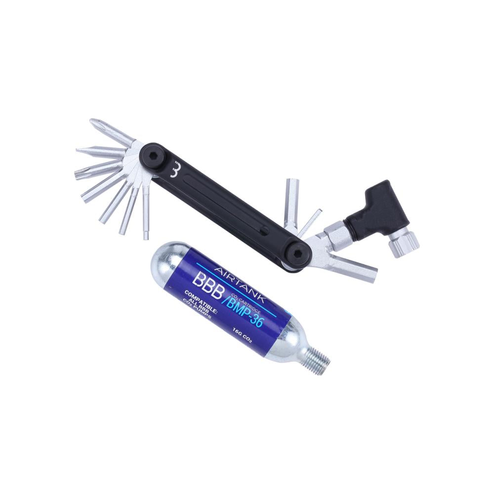 BBB Cycling Werkzeug Kit RoyalFold CO2 One Size schwarz - kompakte Pannenhilfe