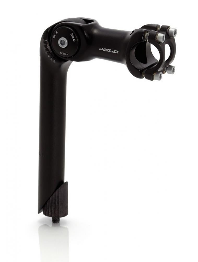 Schwarzer XLC ST-T02 Alu Fahrrad-Vorbau, verstellbar, mit 25,4 mm Lenkerklemmung und 1 1/8 Zoll Gabelschaft