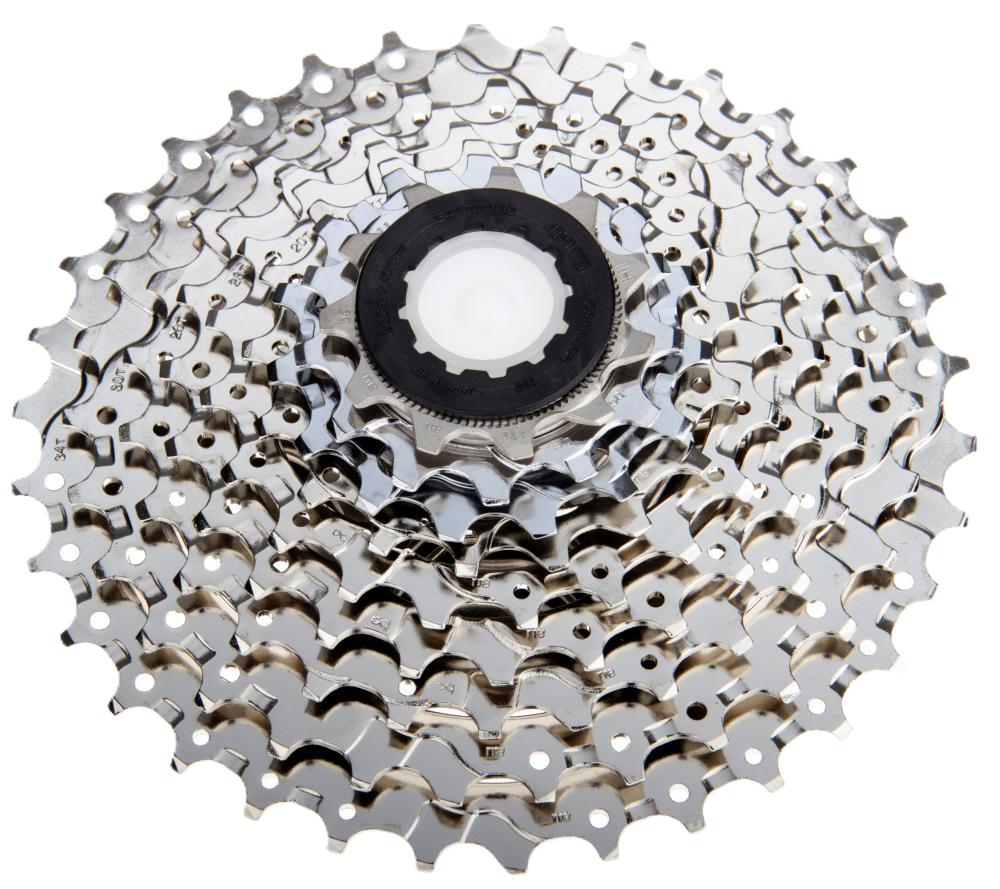 Shimano CS-HG50 9-fach Kassette 12-25 Zähne, silbernes Ritzelpaket für Rennrad und Training.