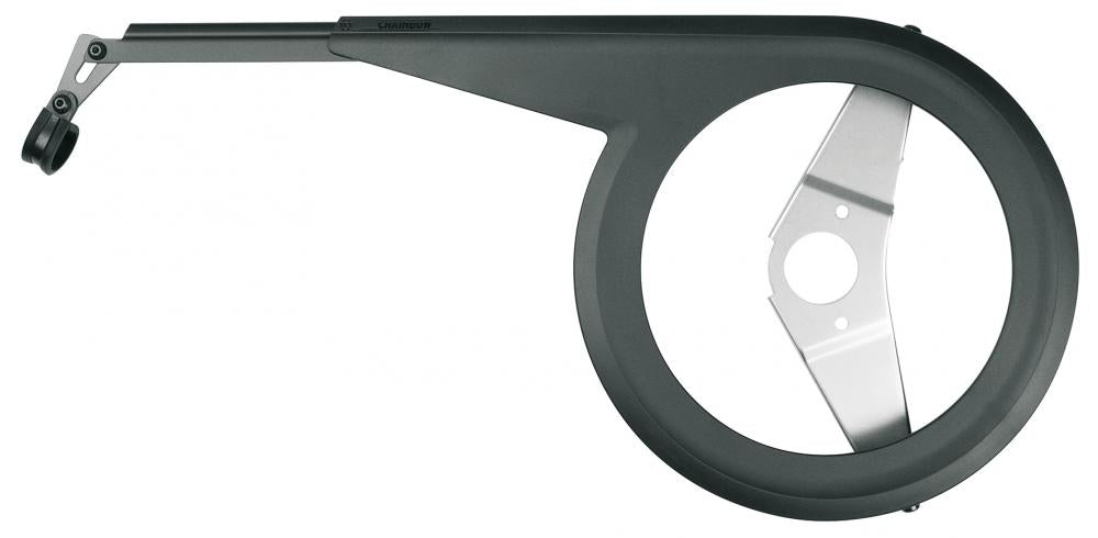 SKS Chainbow Kettenschutz für 46-48 Zähne, Ø199mm, schwarz, für Kettenschaltung, schlagfester Kunststoff und Aluminium, Teleskop-Funktion, einstellbarer Haltewinkel