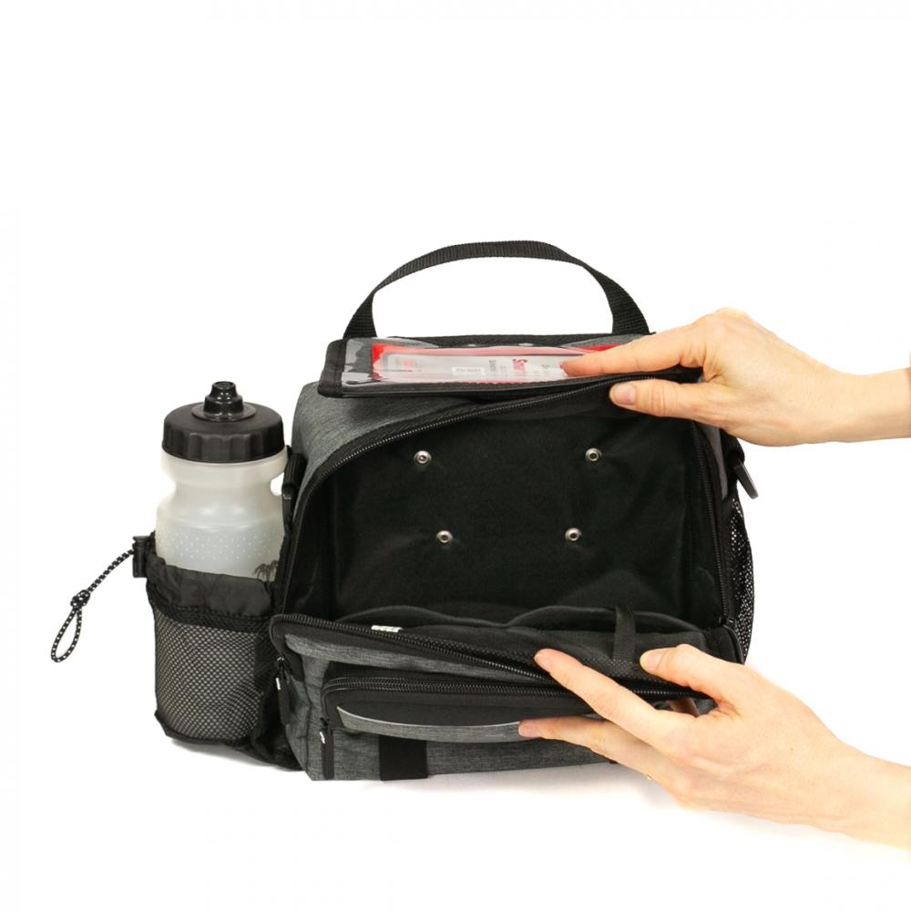 Haberland Lenkertasche 6l Bottle grau - praktische Fahrrad-Lenkerbag mit KLICKfix