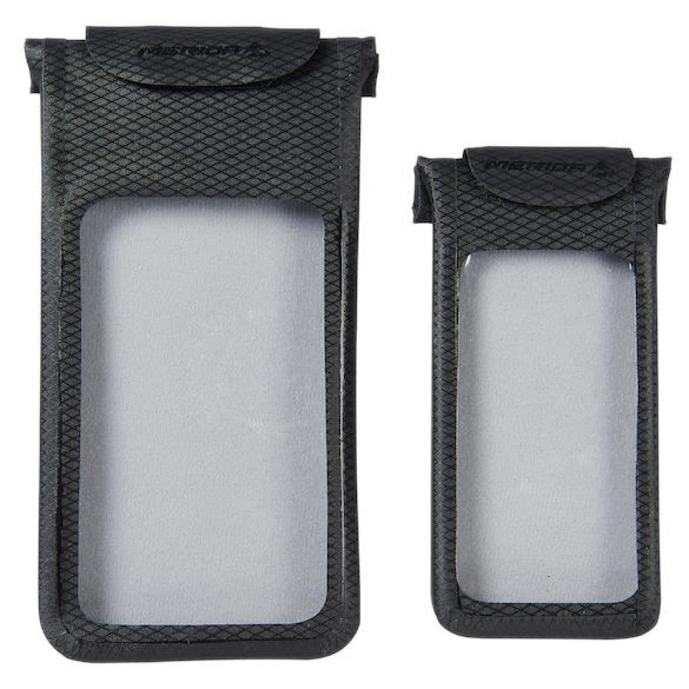 Merida wasserdichte Smartphonetasche L Schwarz für sichere Lenkermontage am Fahrrad mit Sichtfenster.