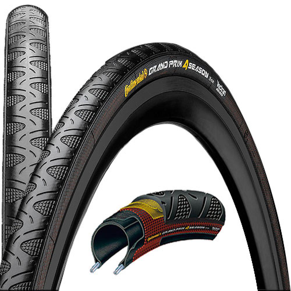 Continental Grand Prix 4-Season faltbarer 28-622 Fahrradreifen schwarz Dura Skin mit Schnittansicht.