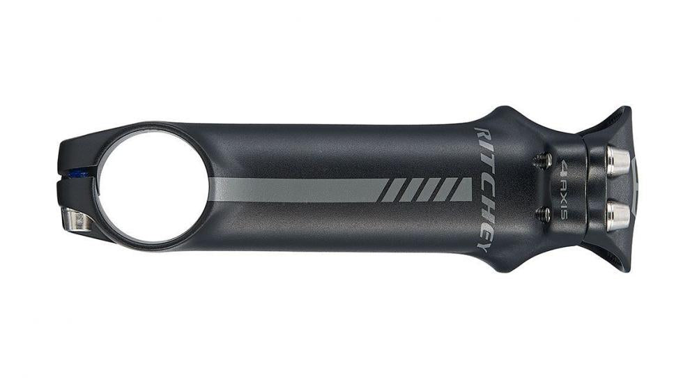 Ritchey Comp 4-Axis 44 Vorbau 80 mm, 31,8 mm Klemmung, 6° Winkel, schwarz, 3D-geschmiedetes 6061 Aluminium, 44 mm breite Frontplatte für optimale Lenkerstabilität