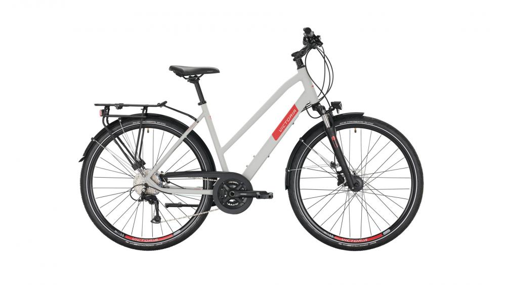 VICTORIA Trekkingrad "Trekking 4.7" Mod. 22, Trapez, 28", supersonic silver matt / black, 2x9-Gang SHIMANO "Acera", 56cmnnMit der komplett neuen 2x9 SHIMANO Schaltgruppe wird der Trekking-Bestseller nochmals deutlich aufgewertet und modernisiert. Gebliebe