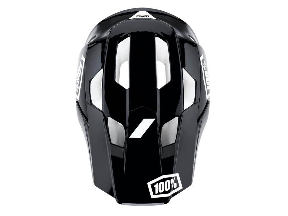 100% Trajecta helmet w/Fidlock XL black/white - leichter Fullface-Helm mit Top-Schutz