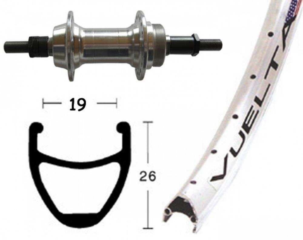 Bike-Parts Laufrad Hinterrad 28x1.75 Zoll Schraubkranz 6-7 fach silber Vollachse 36-Loch Rodi Airline 1 silber Nirosta-Speichen