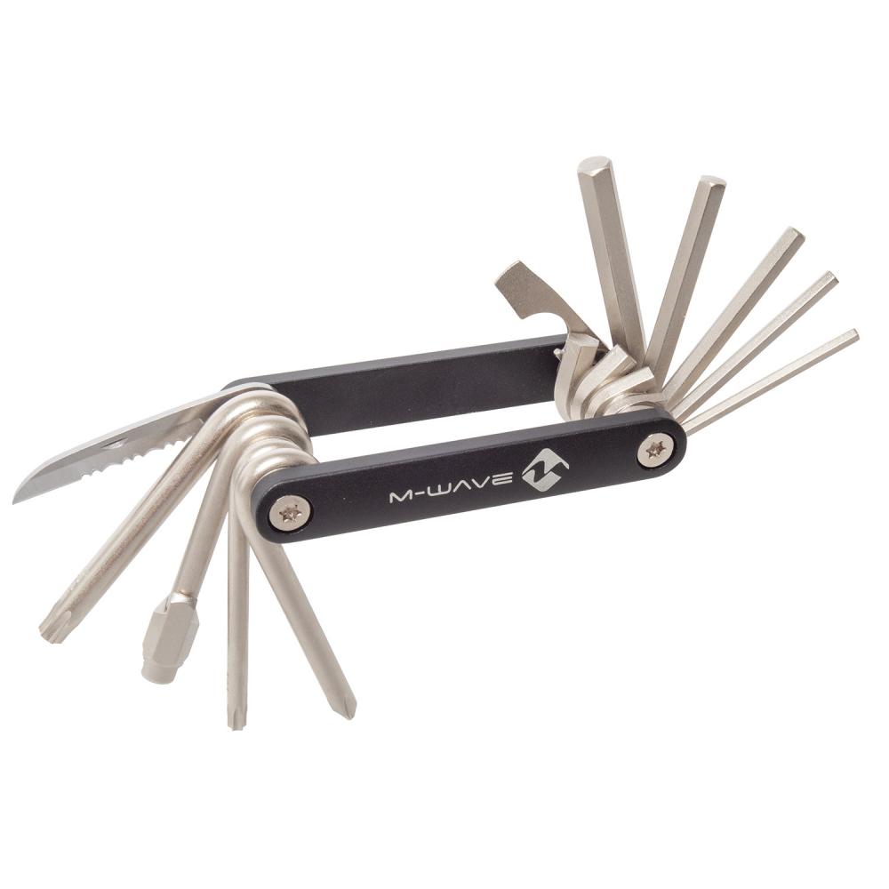 M-WAVE Pocket F13 Multitool - Premium Fahrrad-Multitool aus CrV-Stahl, 150 g, mit 13 Funktionen